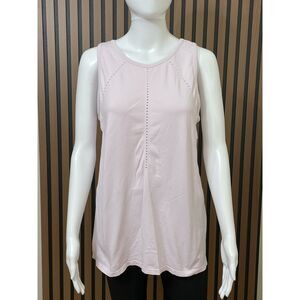 Athleta Foothill Women's M Pink Tank Nylon Top Seamless Split Back Workout Yoga